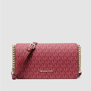 New Michael Kors Jet Set Medium Signature Logo Crossbody Bag Cherry Multi